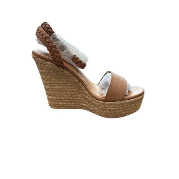 Journee Collection Shoes - Journee Collection “Andiah” Espadrille Wedge Sandal in Nude – Size 9.5